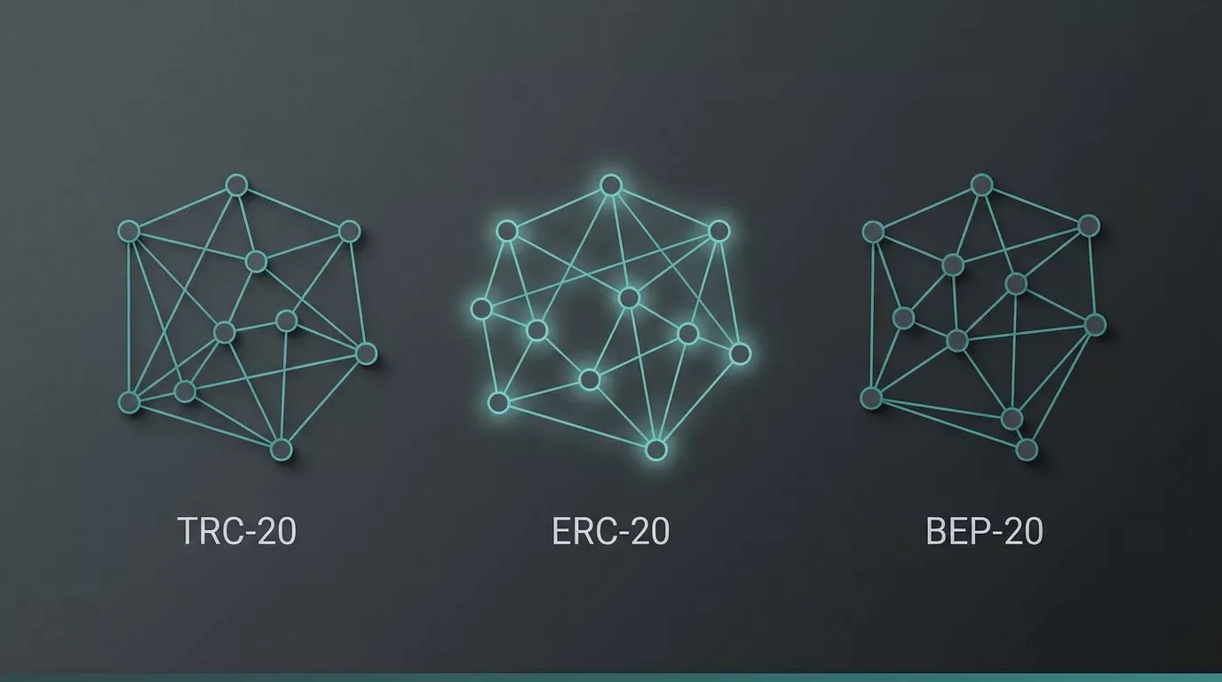 Comparativa de redes blockchain TRC-20 ERC-20 y BEP-20 para transferir USDT
